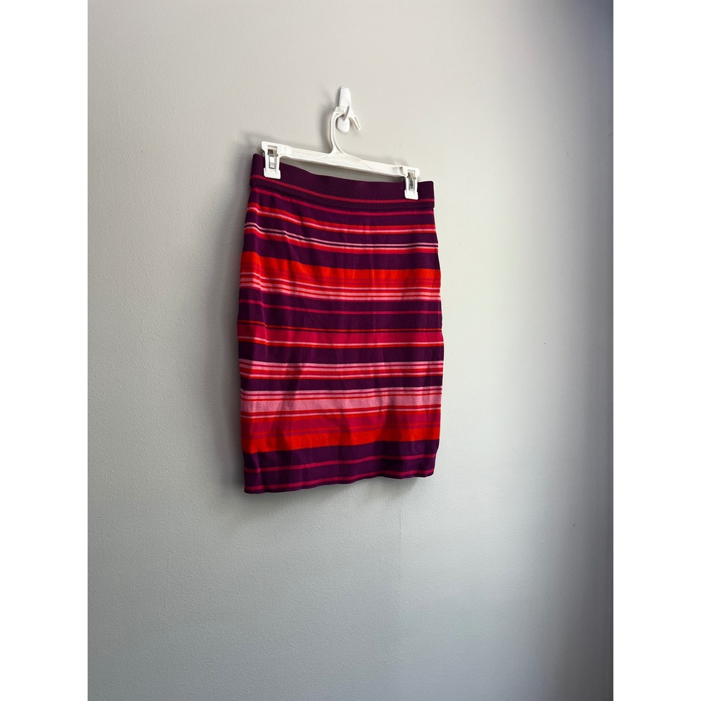 Juicy Couture Womens Purple Orange Striped Knit Pencil Skirt Size M Knee Length